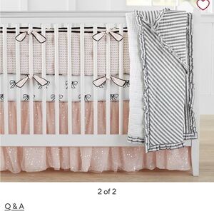 Pottery barn pink sequin crib skirt